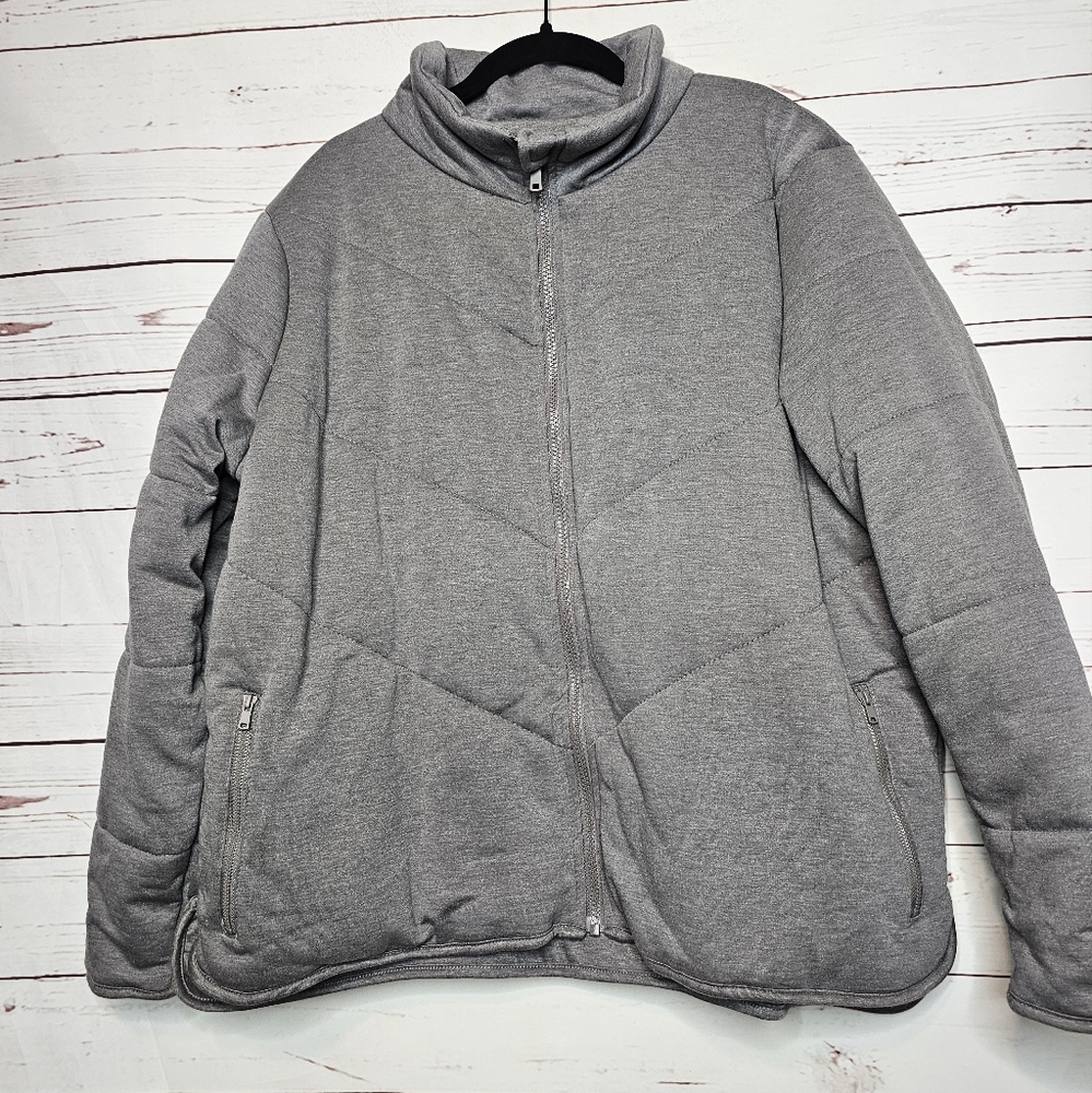 Three Dots Gray Quilted Jacket - image 8